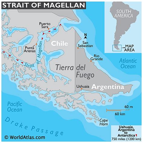 Map of Strait of Magellan